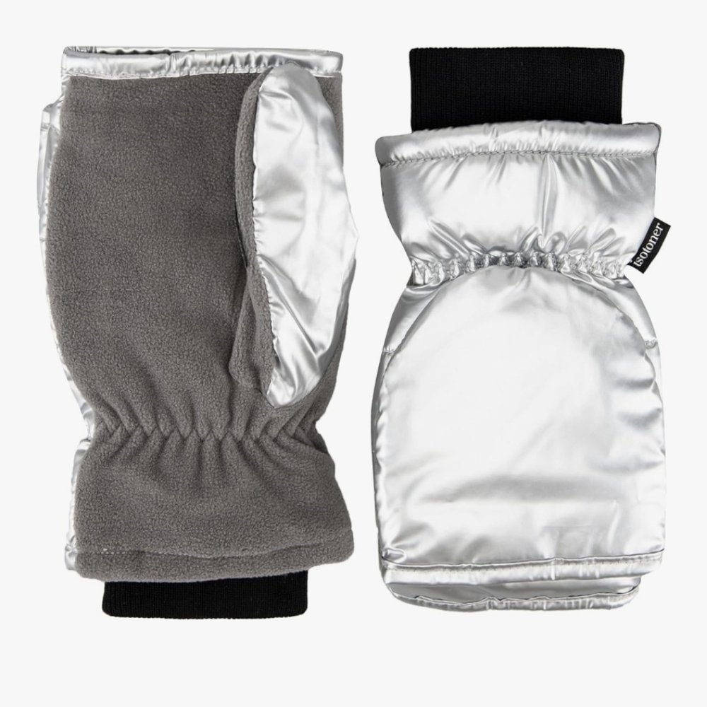 isotoner womens Water Repellent Sleekheat Gloves and Flip Top Mittens